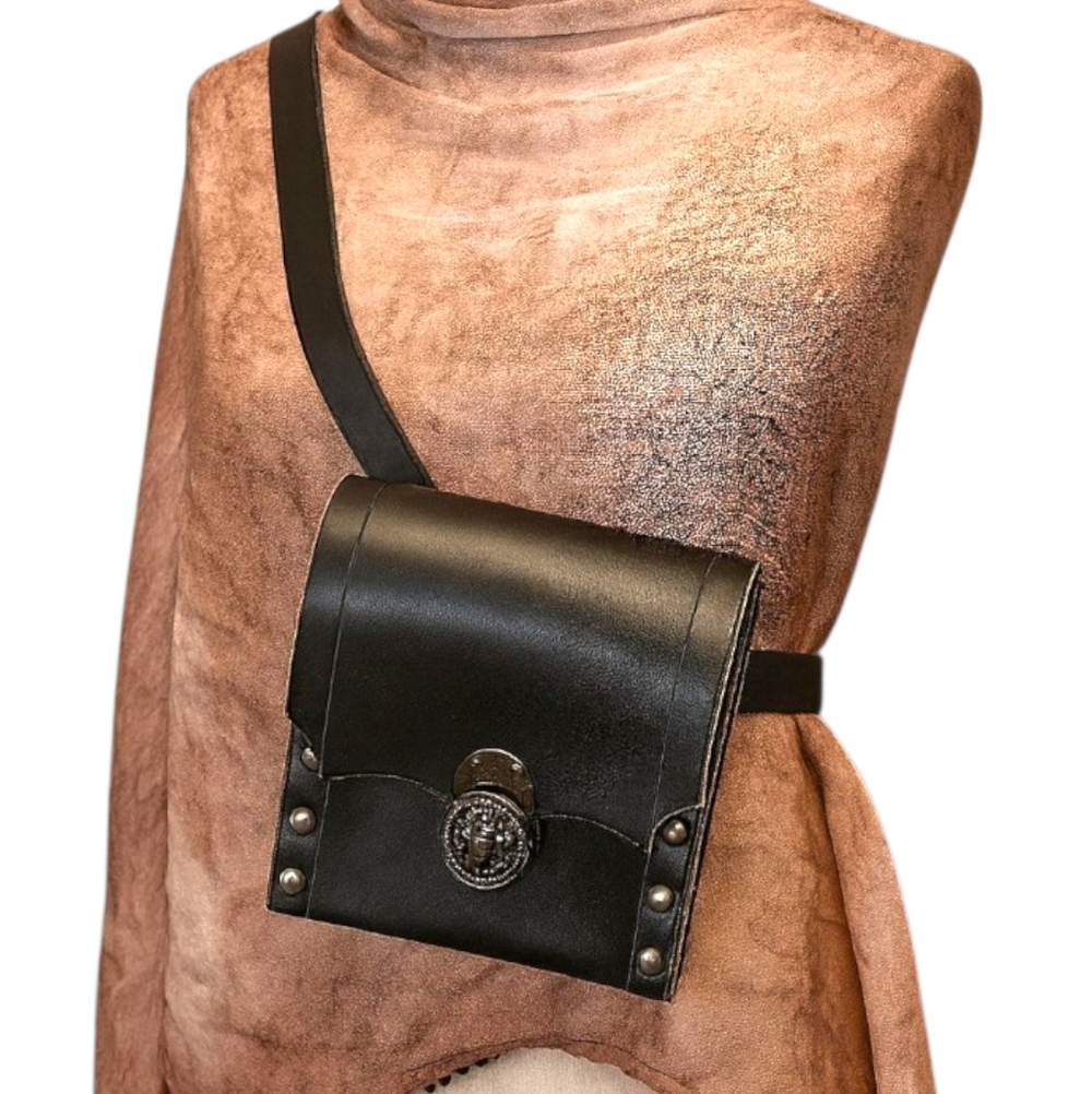 Custom Made, Hand Crafted Convertible Crossbody Genuine Leather Black